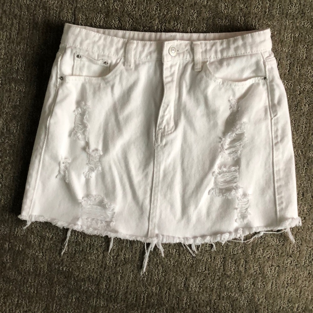 White Denim Skirt